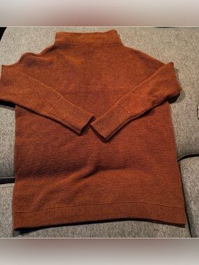 Noa Rust Mock Neck Ottoman Tunic Sweater